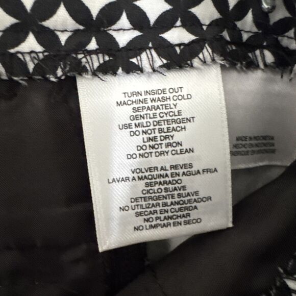 Women's Geometric Print Office Pants Stretch Black White Pockets Formal Size 6 - Picture 9 of 16